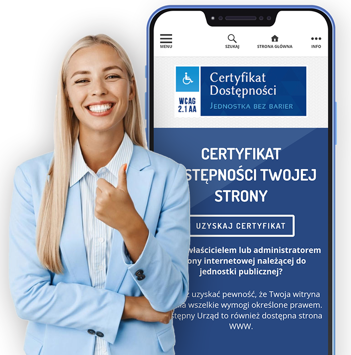 grafika przedstawiająca podgląd certyfikatu dostępności wcag