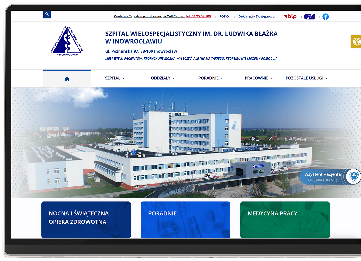 dostępna strona www dla szpitala wykonana przez e-pad - w standardzie wcag 2.1